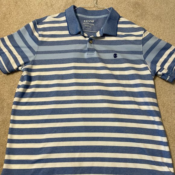 Men's Izod Short Sleeve Stripe Polo Shirt - Picture 1 of 4